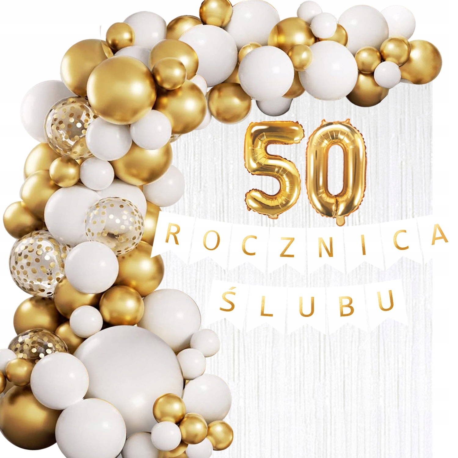 Spektakularna arka balonowa z personalizowanymi napisami pary młodej